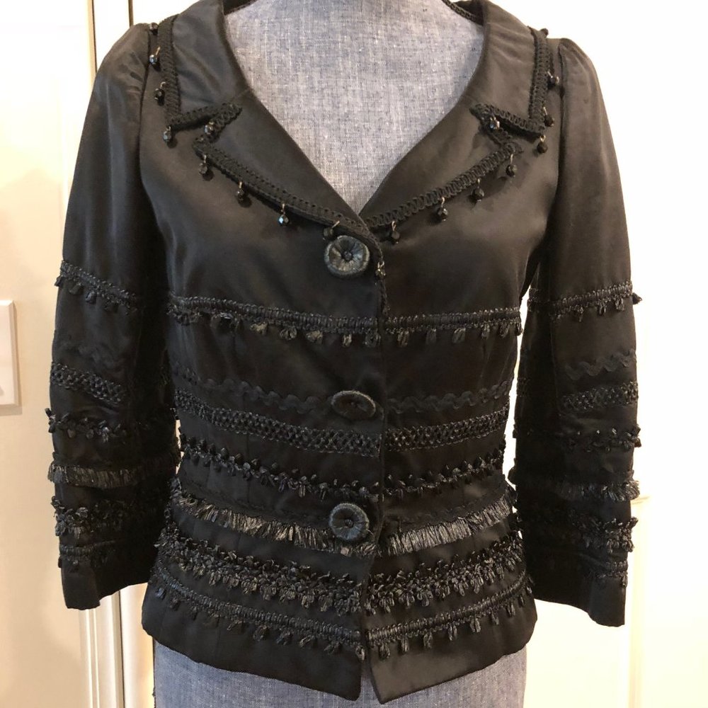 Moschino Cheap & Chic Black Beaded Silk Jacket - Picture 1 of 8